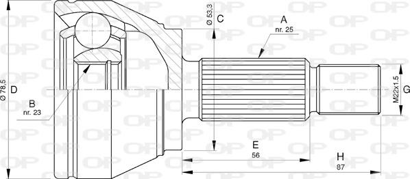 Open Parts CVJ5757.10 - Шарнирный комплект, ШРУС, приводной вал autospares.lv