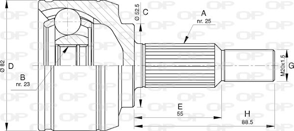 Open Parts CVJ5765.10 - Шарнирный комплект, ШРУС, приводной вал autospares.lv