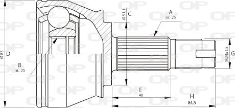 Open Parts CVJ5709.10 - Шарнирный комплект, ШРУС, приводной вал autospares.lv