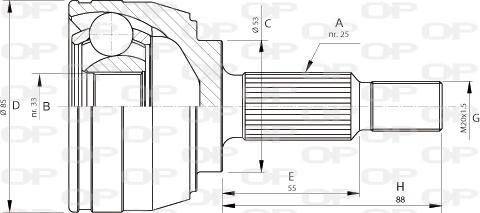 Open Parts CVJ5705.10 - Шарнирный комплект, ШРУС, приводной вал autospares.lv