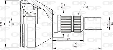 Open Parts CVJ5701.10 - Шарнирный комплект, ШРУС, приводной вал autospares.lv