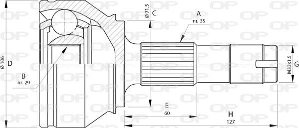 Open Parts CVJ5719.10 - Шарнирный комплект, ШРУС, приводной вал autospares.lv