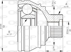 Open Parts CVJ5710.10 - Шарнирный комплект, ШРУС, приводной вал autospares.lv