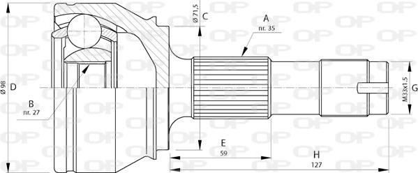 Open Parts CVJ5718.10 - Шарнирный комплект, ШРУС, приводной вал autospares.lv