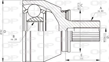 Open Parts CVJ5713.10 - Шарнирный комплект, ШРУС, приводной вал autospares.lv