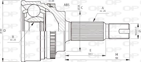 Open Parts CVJ5717.10 - Шарнирный комплект, ШРУС, приводной вал autospares.lv