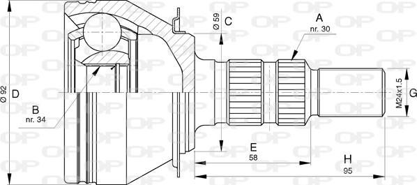 Open Parts CVJ5789.10 - Шарнирный комплект, ШРУС, приводной вал autospares.lv