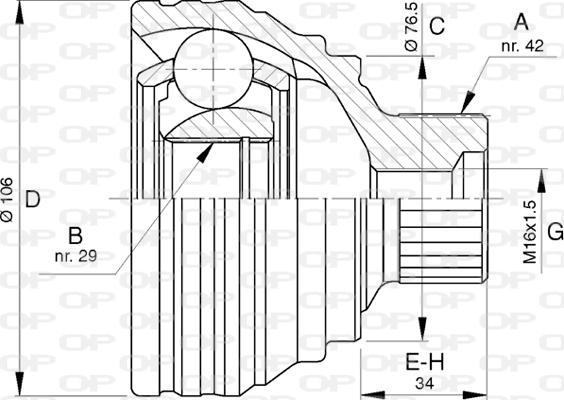 Open Parts CVJ5785.10 - Шарнирный комплект, ШРУС, приводной вал autospares.lv