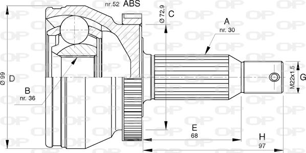 Open Parts CVJ5788.10 - Шарнирный комплект, ШРУС, приводной вал autospares.lv