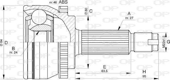 Open Parts CVJ5777.10 - Шарнирный комплект, ШРУС, приводной вал autospares.lv