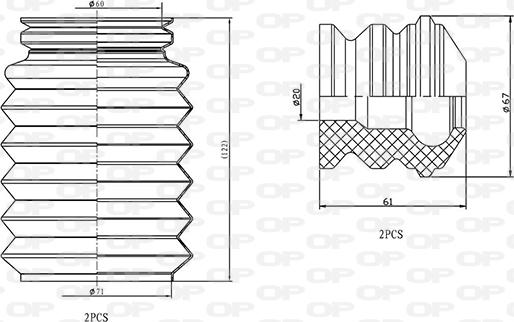 Open Parts DCK5097.04 - Пылезащитный комплект, амортизатор autospares.lv