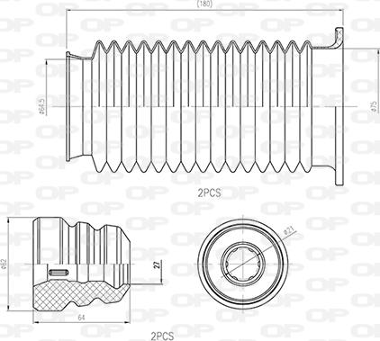 Open Parts DCK5040.04 - Пылезащитный комплект, амортизатор autospares.lv