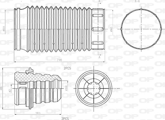 Open Parts DCK5054.04 - Пылезащитный комплект, амортизатор autospares.lv