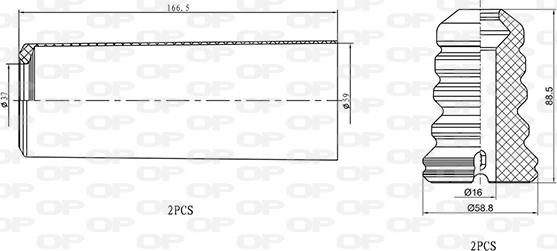 Open Parts DCK5058.04 - Пылезащитный комплект, амортизатор autospares.lv