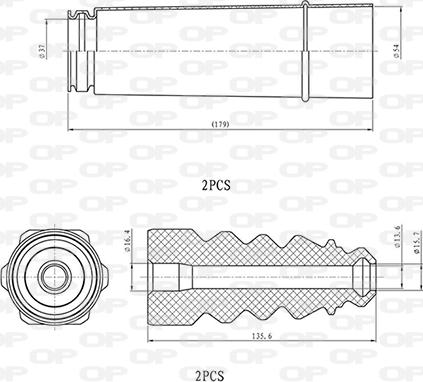 Open Parts DCK5053.04 - Пылезащитный комплект, амортизатор autospares.lv