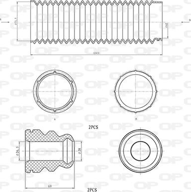 Open Parts DCK5064.04 - Пылезащитный комплект, амортизатор autospares.lv