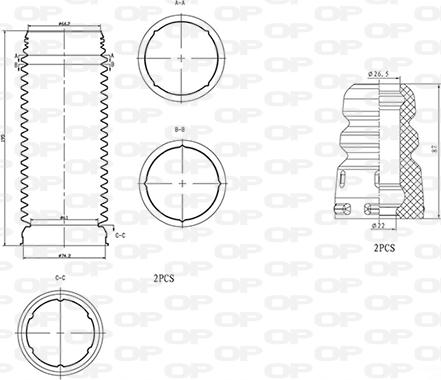 Open Parts DCK5004.04 - Пылезащитный комплект, амортизатор autospares.lv