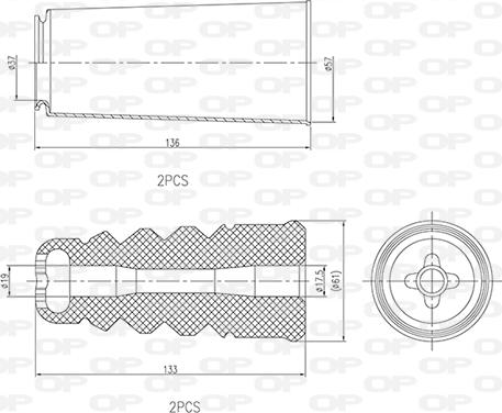 Open Parts DCK5003.04 - Пылезащитный комплект, амортизатор autospares.lv