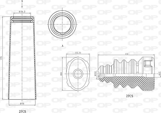 Open Parts DCK5014.04 - Пылезащитный комплект, амортизатор autospares.lv