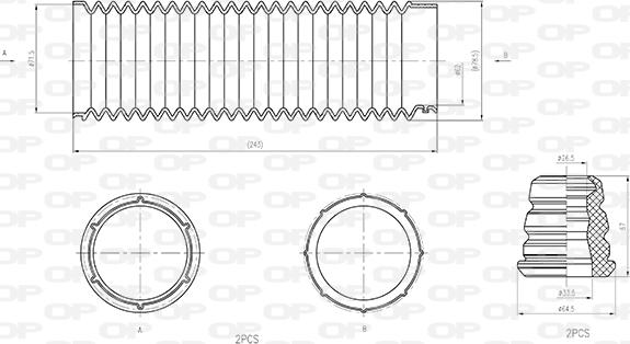 Open Parts DCK5011.04 - Пылезащитный комплект, амортизатор autospares.lv