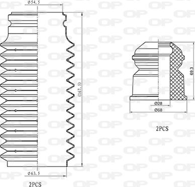 Open Parts DCK5039.04 - Пылезащитный комплект, амортизатор autospares.lv