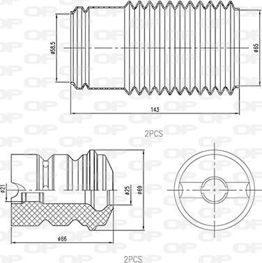 Open Parts DCK5030.04 - Пылезащитный комплект, амортизатор autospares.lv