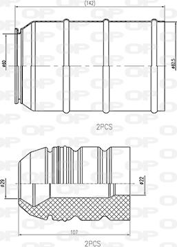 Open Parts DCK5033.04 - Пылезащитный комплект, амортизатор autospares.lv