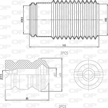 Open Parts DCK5029.04 - Пылезащитный комплект, амортизатор autospares.lv