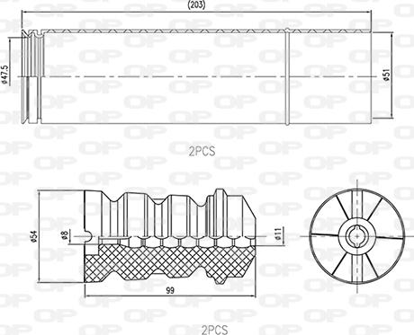 Open Parts DCK5025.04 - Пылезащитный комплект, амортизатор autospares.lv