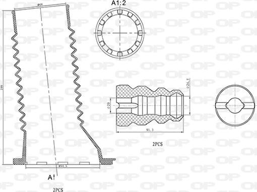 Open Parts DCK5079.04 - Пылезащитный комплект, амортизатор autospares.lv