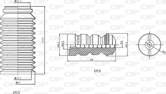 Open Parts DCK5076.04 - Пылезащитный комплект, амортизатор autospares.lv