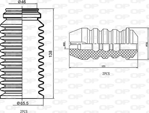 Open Parts DCK5070.04 - Пылезащитный комплект, амортизатор autospares.lv