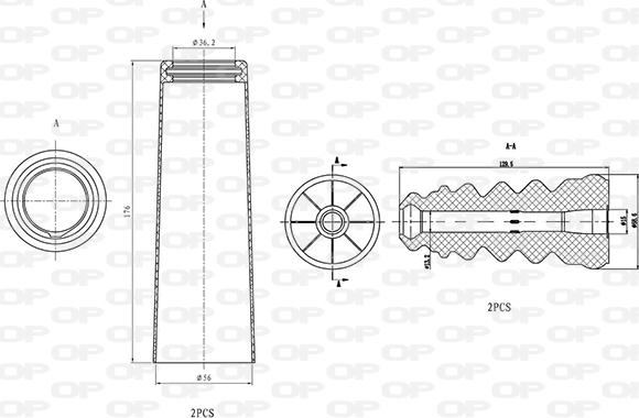 Open Parts DCK5073.04 - Пылезащитный комплект, амортизатор autospares.lv