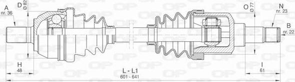 Open Parts DRS6449.00 - Приводной вал autospares.lv