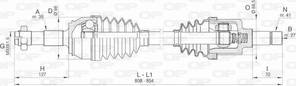 Open Parts DRS6445.00 - Приводной вал autospares.lv