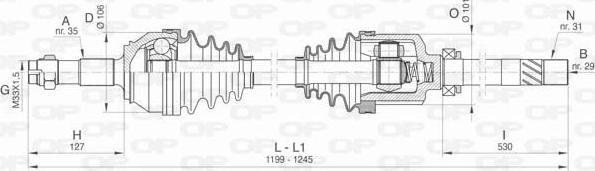 Open Parts DRS6440.00 - Приводной вал autospares.lv