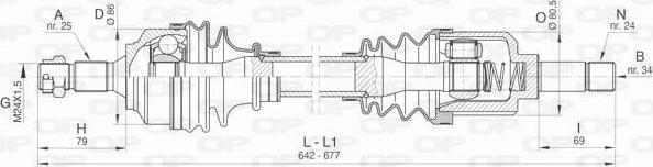 Open Parts DRS6454.00 - Приводной вал autospares.lv