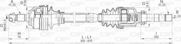 Open Parts DRS6456.00 - Приводной вал autospares.lv