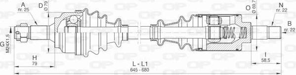 Open Parts DRS6458.00 - Приводной вал autospares.lv