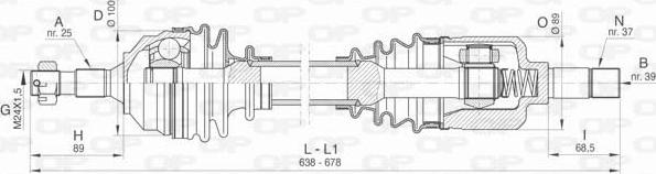 Open Parts DRS6452.00 - Приводной вал autospares.lv