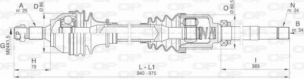 Open Parts DRS6457.00 - Приводной вал autospares.lv