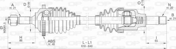 Open Parts DRS6464.00 - Приводной вал autospares.lv