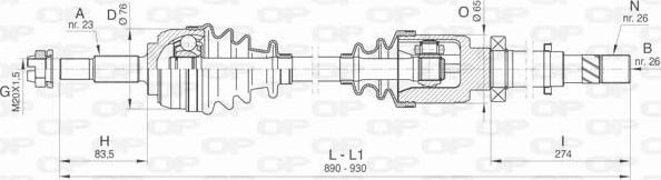 Open Parts DRS6466.00 - Приводной вал autospares.lv