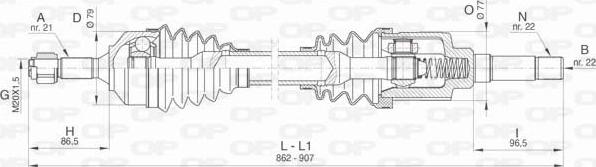 Open Parts DRS6461.00 - Приводной вал autospares.lv