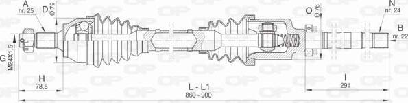 Open Parts DRS6468.00 - Приводной вал autospares.lv