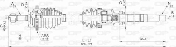 Open Parts DRS6463.00 - Приводной вал autospares.lv