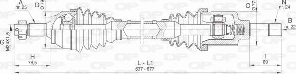 Open Parts DRS6467.00 - Приводной вал autospares.lv