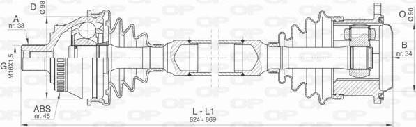 Open Parts DRS6405.00 - Приводной вал autospares.lv