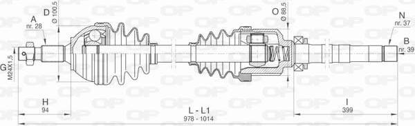 Open Parts DRS6406.00 - Приводной вал autospares.lv