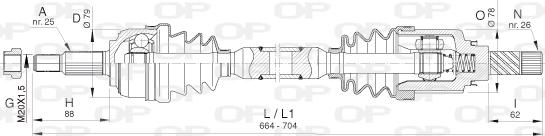 Open Parts DRS6400.00 - Приводной вал autospares.lv